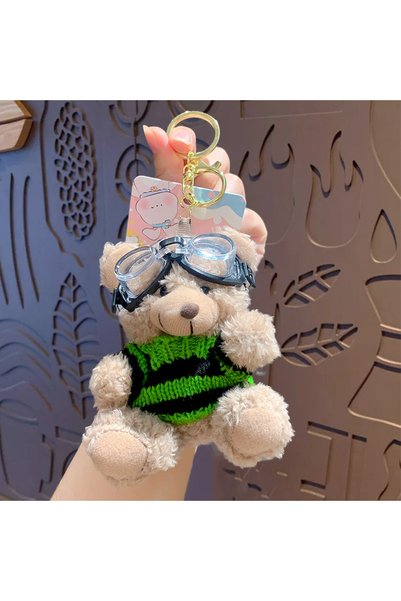 Generic Creative fragrant plush key chain pendant cute cartoon couple schoolb...