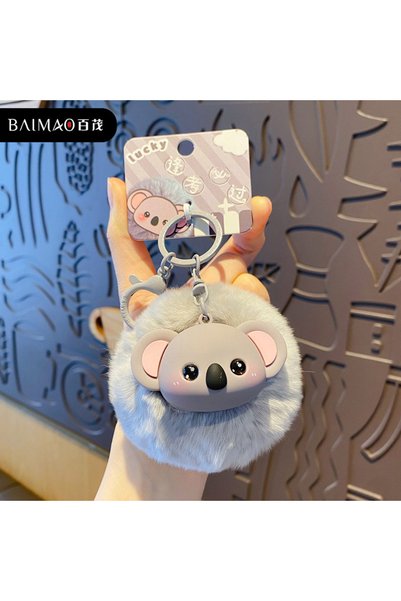Generic Original Pu Velvet Panda Plush Keychain Women Exquisite Cute Pet Ball...