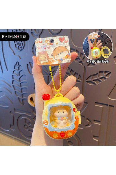 Generic Original Cartoon Glowing Doll Keychain for Women, Creative Flocked Cu...