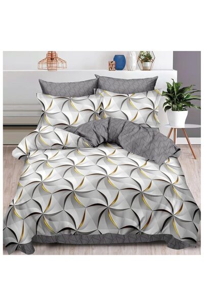 Johny Home Pucioasa Double bed linen, 2 sides, abstract print, 6 pieces, 2 pe...