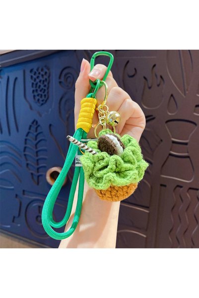 Generic Original crochet colorful cake keychain cute cartoon macaron couple b...