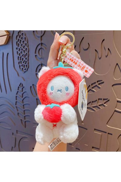 Generic Cartoon Cute Lucky Fruit Bear Plush Doll Keychain Pendant Couple Bag ...