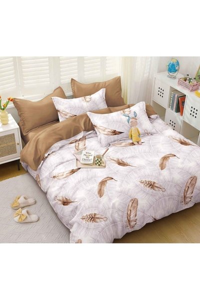 Johny Home Pucioasa Bed Linen, Fitted Sheet, Satin Cotton, 2 Persons, 4 Piece...
