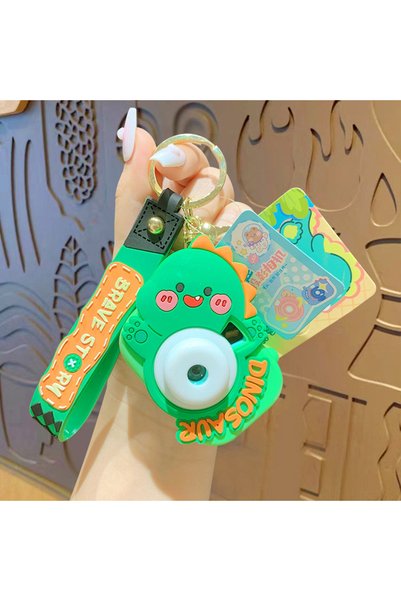 Generic Creative dinosaur projection camera keychain female couple car bag pe...