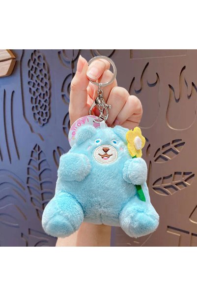 Generic Creative flower bear doll key chain cartoon plush doll couple car bag...