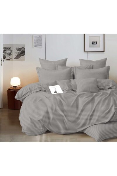 Sonia-home Double bed linen, Damask, Fitted Sheet, 6 pieces, 2 people, Plain,...