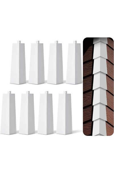 Paporich 8 Pieces Aluminum Siding Corners 8 Inches, White Outside Siding Corn...