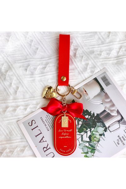 Generic Creative bookmark bow key chain pendant cute little red book with gir...