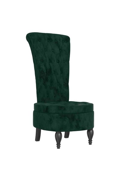 vidaxl Fotoliu cu spătar înalt verde închis catifea design cu nasturi