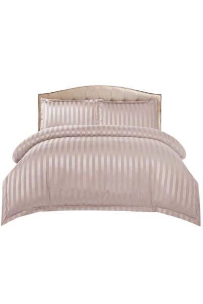 Primavara Lenjerie de pat pentru pat dublu, cu elastic, damasc, 4 piese, pent...