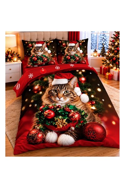 Johny Home Pucioasa Bed linen, with elastic, 1 person, 140x200 cm, Kitten wit...