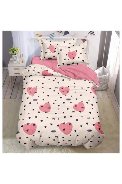 Johny Home Pucioasa Bed Linen, Reversible, Fitted Sheet, Finet, 1 Person, 4 P...
