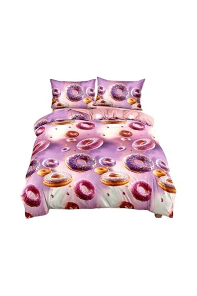 Johny Home Pucioasa Bedding set, 2 people, 4 pieces, 240x250 cm, Donut print