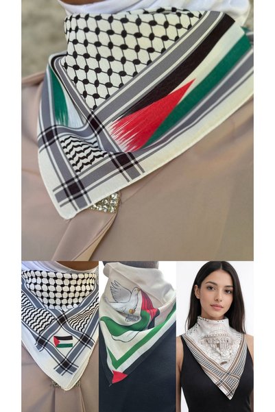 ALDAIYR 4 bucăți eșarfe tematice cu Palestina 50x50, unisex, potrivite pentru...