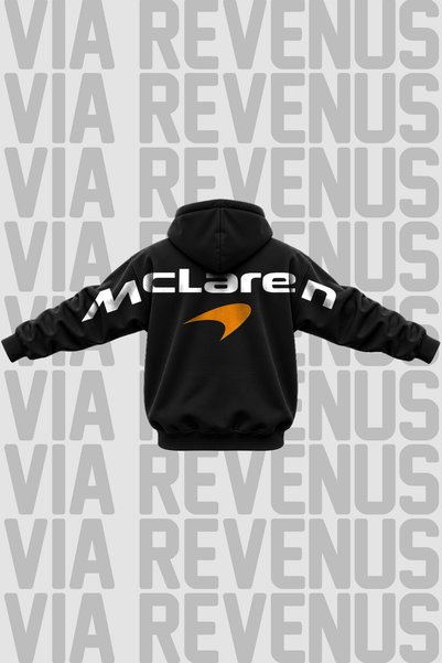 Vordevia Hanorac cu imprimeu McLaren F1 Team unisex, croială largă, cu glugă