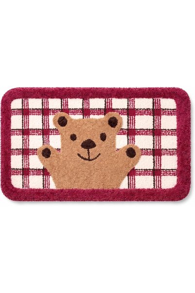 EBREEZZ Luxury Bear Pattern Floor Rug by Ebreezz, Non-Slip Red Patterned Rug ...