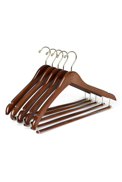 Quality Hangers شماعات خشبية جميلة ومتينة، شماعات منحنية مثالية للسفر، شماعات...