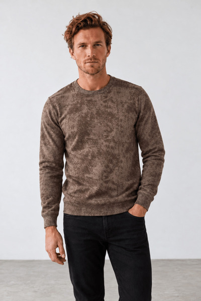 Redline New season hukli men's regular fit crew neck patterned sweatshirt.