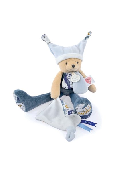 DOUDOU 3 ISTORIE Ursuleț de pluș pentru somn - 35 cm - albastru / 35cm