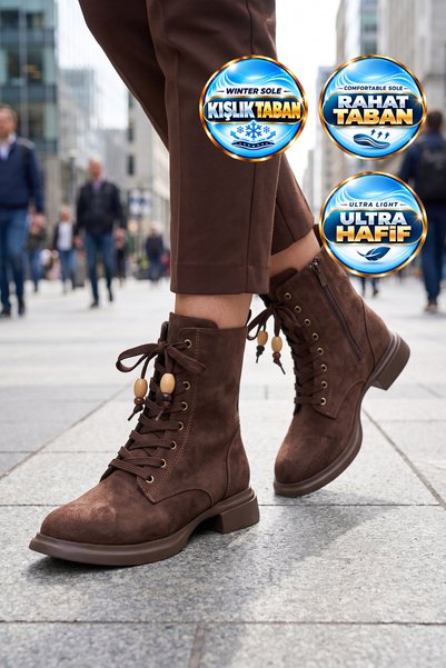 AYAKMOD Women's Boots 454117 Brown Suede