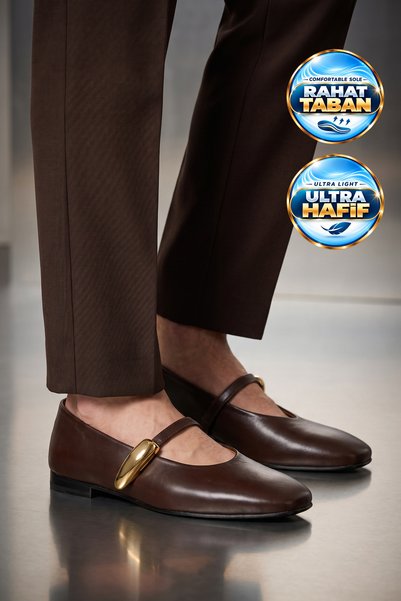 AYAKMOD Women's Ballet Flats 312654 Coffee-Beige
