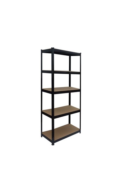 Relaxdays Durable Rack, 5 Shelves, Various Sizes, Light Brown/Black, 150x30x7...