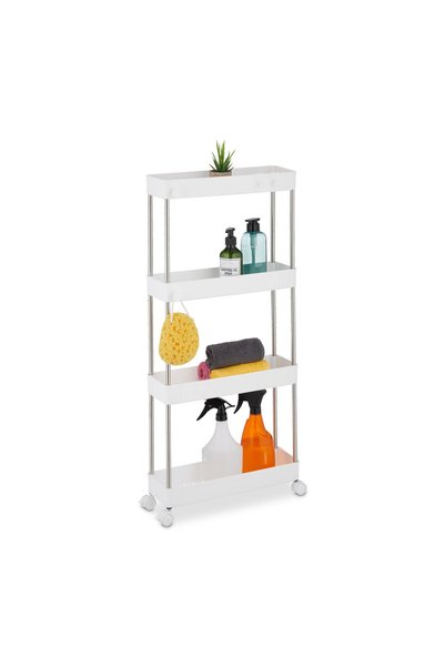 Relaxdays Raft de depozitare, cu 4 rafturi, din plastic/oțel, 88 x 41,5 x 14,...