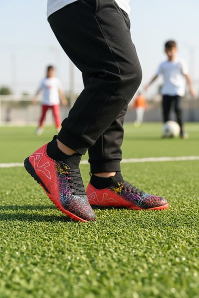 Playup Pantofi de fotbal pentru copii FH-252-153 Negru-Fucsia