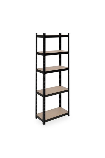 Relaxdays Sturdy 5-Shelf Rack, Beige/Black, 180x30x60 cm