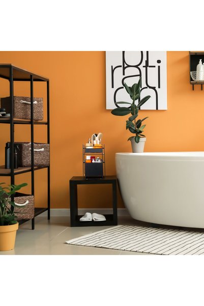 Relaxdays Storage rack, 2 compartments, kitchen/bathroom storage shelf, 39.5 ...