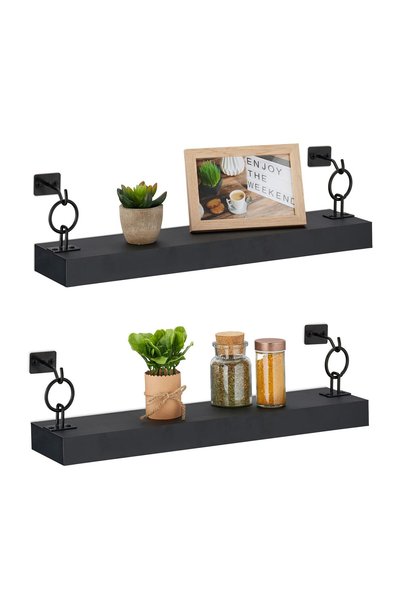 Relaxdays Set of 2 floating shelves Relaxdays, 13 x 48 x 12 cm, made of MDF/m...