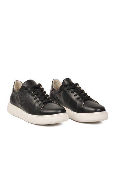 Pierre Cardin Men's Genuine Leather Sneakers 1362002 Large Size Black