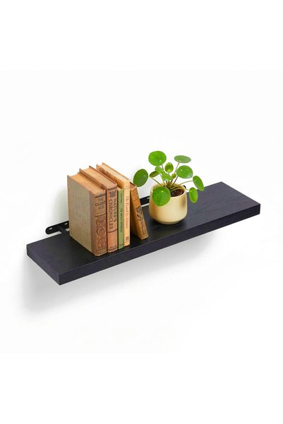Relaxdays Επιτοίχιο ράφι Relaxdays, 4x23x100 εκ., μαύρο, από MDF και σίδερο, ...