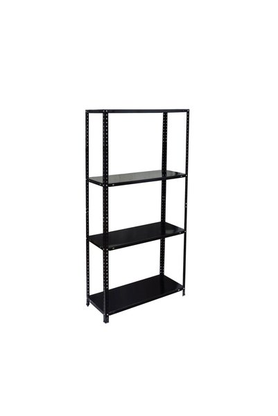 Relaxdays metal rack, 145x75x30cm, 160kg capacity, black, easy assembly