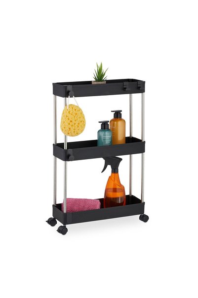 Relaxdays Narrow storage shelf Relaxdays, with 3 shelves, made of plastic/ste...