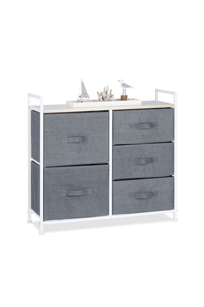 Relaxdays Grey shelving system in various versions, white/light brown/grey, 7...