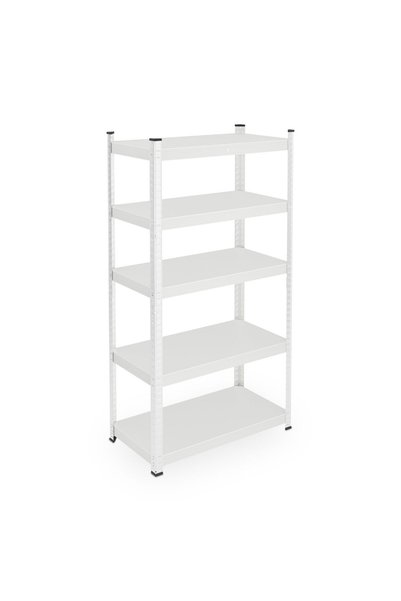 Relaxdays Durable 5-Tier Shelving Unit, White, 150x30x75 cm
