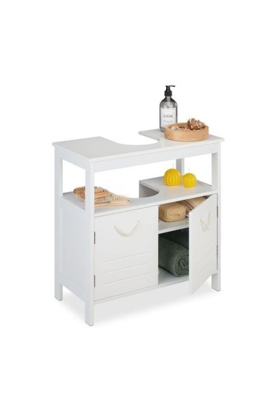 Relaxdays Mobilier de baie alb pentru sub chiuvetă