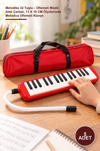 Yenilig 5 Melodicas, 32 Keys – Wind Instruments with Carrying Case, 11 x 10 c...