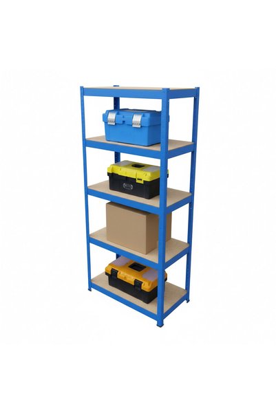 Relaxdays Durable Shelves 180x60x30 cm, blue/light brown, 180x30x60 cm