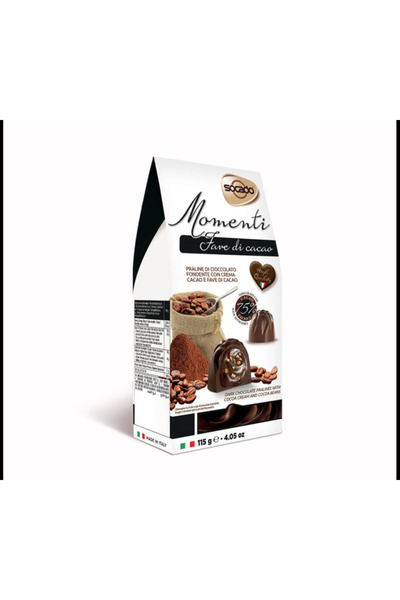 Socado Praline de ciocolată neagră cu cremă și boabe de cacao 115G