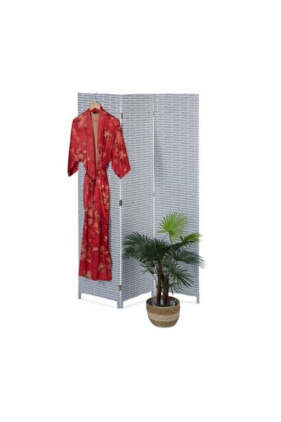 Relaxdays Paravan pliabil cu 3 panouri 170 cm, gri