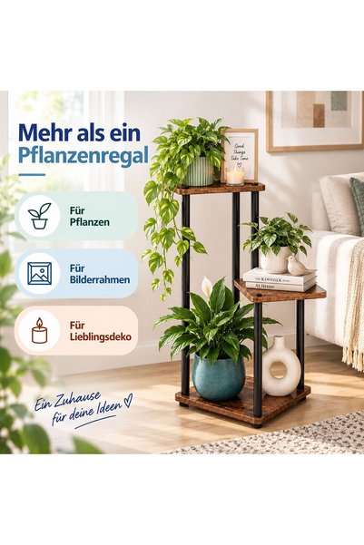 Relaxdays 10054237_9581 Βάση για φυτά από MDF και χάλυβα, χωρητικότητα περίπο...