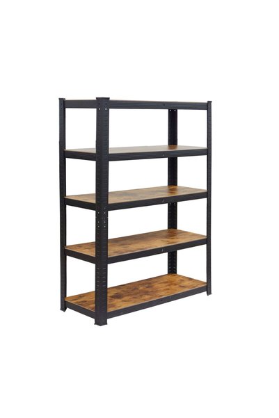 Relaxdays metal shelf, industrial, brown-black, 200x120x60cm, capacity 500kg