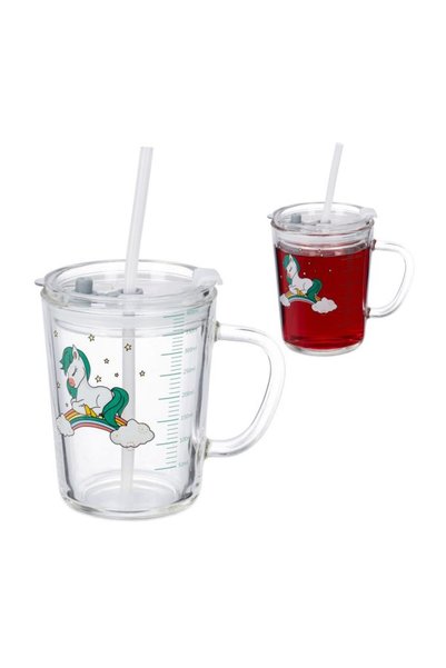 Relaxdays 2x Children's Cups with Pony Motif