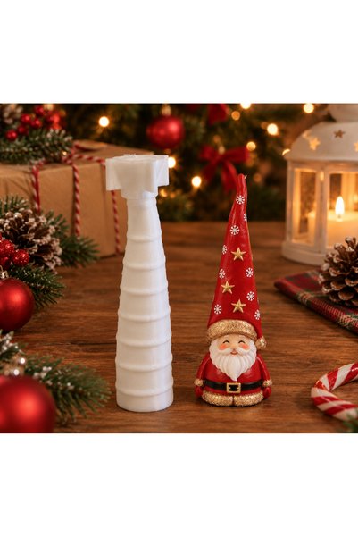 FARM3D Uzun Şapkalı Noel Baba Silikon Kalıbı - Toş Tozu ve Mum Döküm Kalıbı, ...