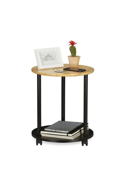 Relaxdays Round Side Table With Castors