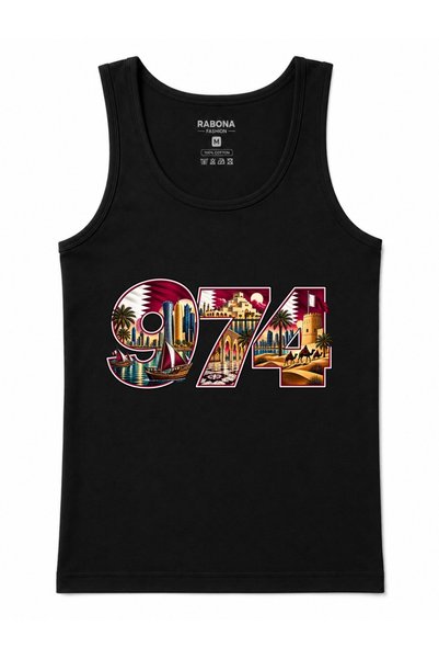 Rabona Fashion Qatar Heritage 974 – Tank Top Featuring the Qatar Flag, the Do...
