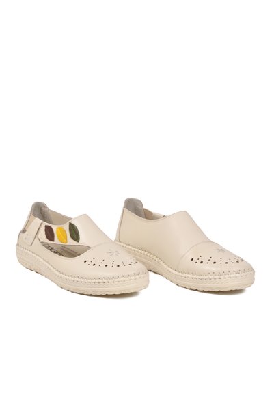 Voyager Women's Casual Shoes, Genuine Leather, Z184, Ecru