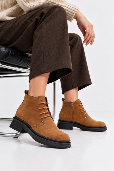 PASSAGE SHOES Women's Genuine Leather Casual Boots with Zip Detail 5131 SUGER...